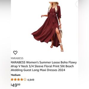 Women's Burgundy Maxi Dress